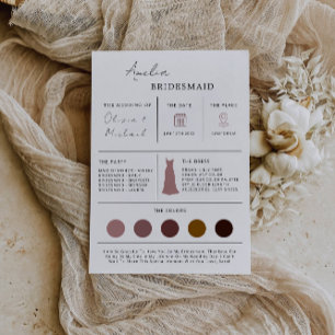 Bridesmaid Info Card, Bridesmaid Information Card, Einladung