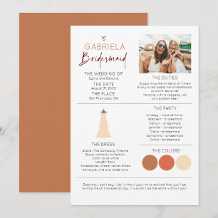 Bridesmaid-Informationsvorschlag Fotovorlage