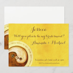 BRIDESMAID INVITATION colombes d'or personnalisabl
