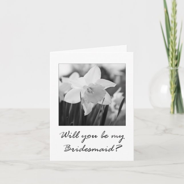 bridesmaid invitation daffodique noir et blanc (Devant)