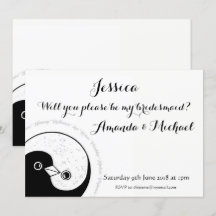 BRIDESMAID INVITE b/w taucht anpassbar
