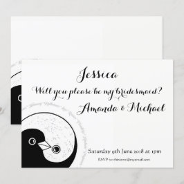 BRIDESMAID INVITE b/w taucht anpassbar Einladung