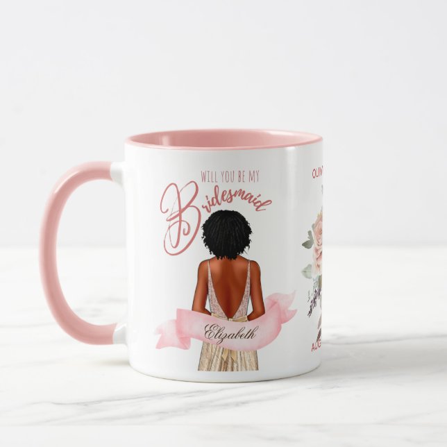 Bridesmaid Karikatur Vorschlag Danke, Custom Tasse (Links)
