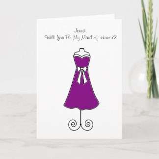 Bridesmaid-Karte in Verbindung mit Eggplant-Kleid Einladung