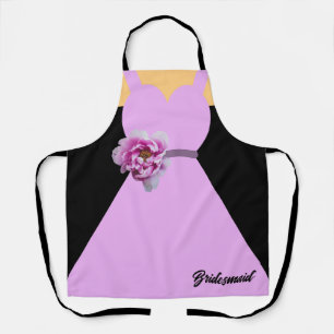 Bridesmaid Kleid Lavendel mit Blume personalisiere Schürze