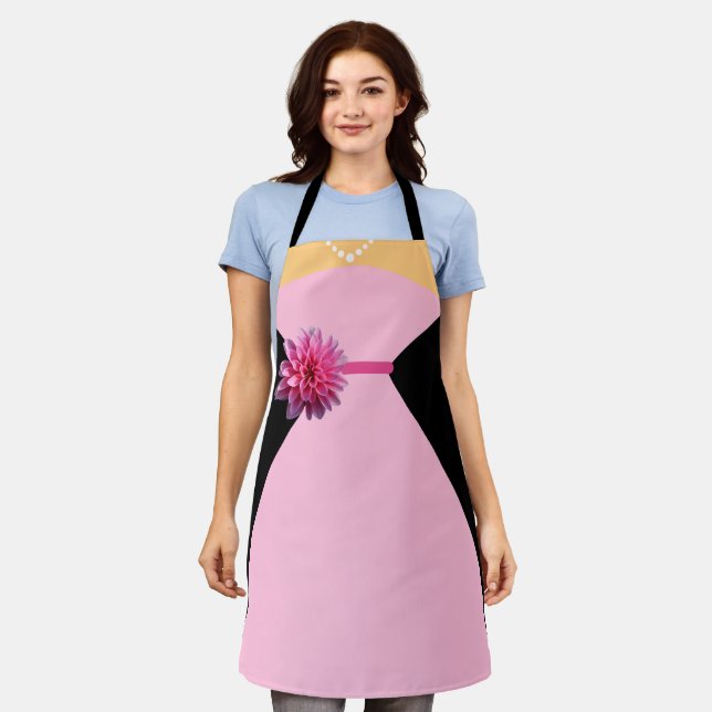 Bridesmaid-Kleid Rosa mit rosa Blume Schürze (Getragen)