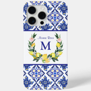 Bridesmaid Lemons Blue Italian Tiles Brautparty Case-Mate iPhone Hülle