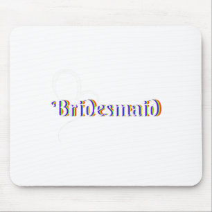 Bridesmaid Lgbt Heart Rainbow Pride Bachelorette P Mousepad