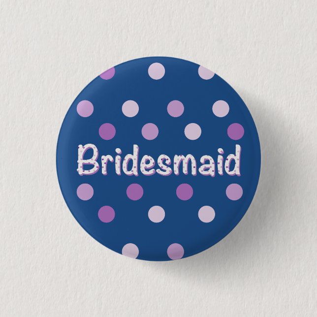 Bridesmaid Lila Polka Dot Button (Vorderseite)
