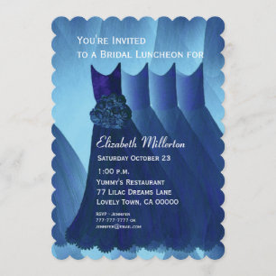 Bridesmaid Luncheon Brunch Blue Dress V01 Einladung