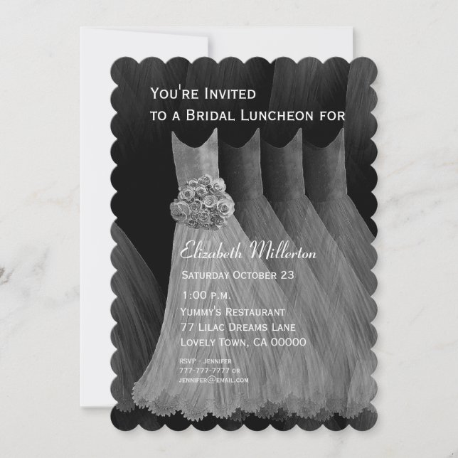 Bridesmaid Luncheon Brunch Silver Dress V07 Einladung (Vorderseite)
