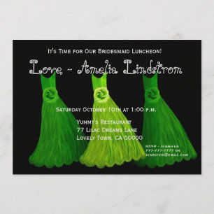 Bridesmaid Luncheon oder Brunch Lime Green Dates 2 Einladung