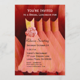 Bridesmaid Luncheon oder Brunch Peach Dress V04 Einladung