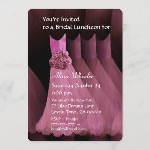 Bridesmaid Luncheon oder Brunch Pink Dress V01G Einladung