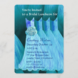 Bridesmaid Luncheon oder Brunch Türkise Blue V02A Einladung
