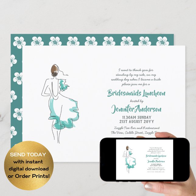 Bridesmaid Luncheon, Tee, Brunch Einladungen Chic (Von Creator hochgeladen)