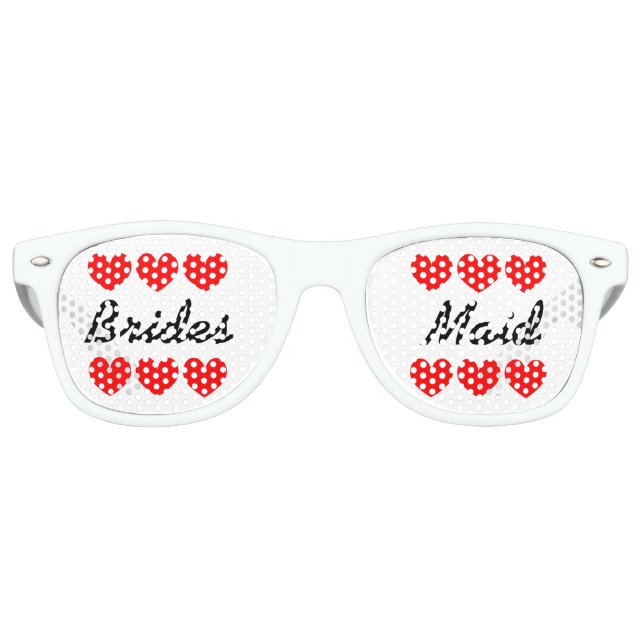 Bridesmaid lustige Herzen Junggeselinnen-Abschied- Sonnenbrille (Vorderseite)