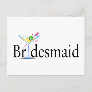 Bridesmaid Martini Black Postkarte