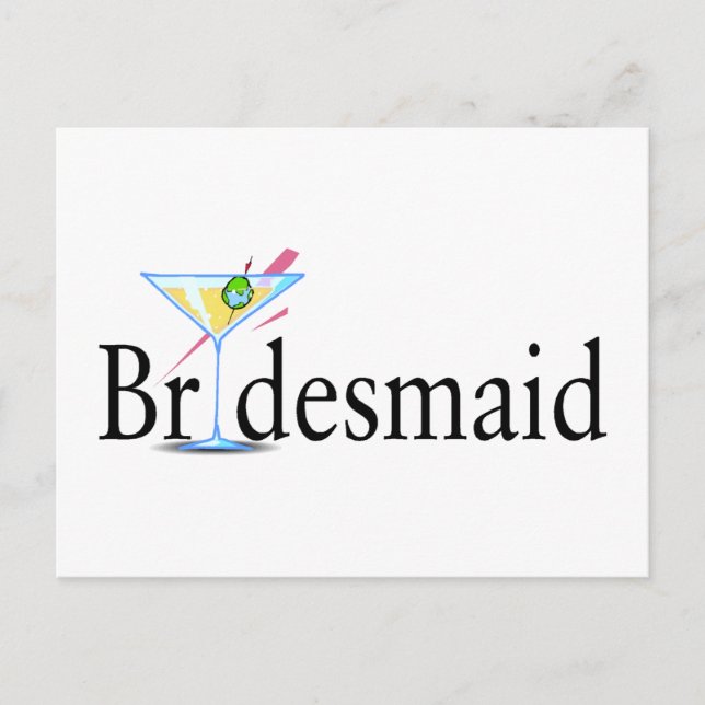 Bridesmaid Martini Black Postkarte (Vorderseite)