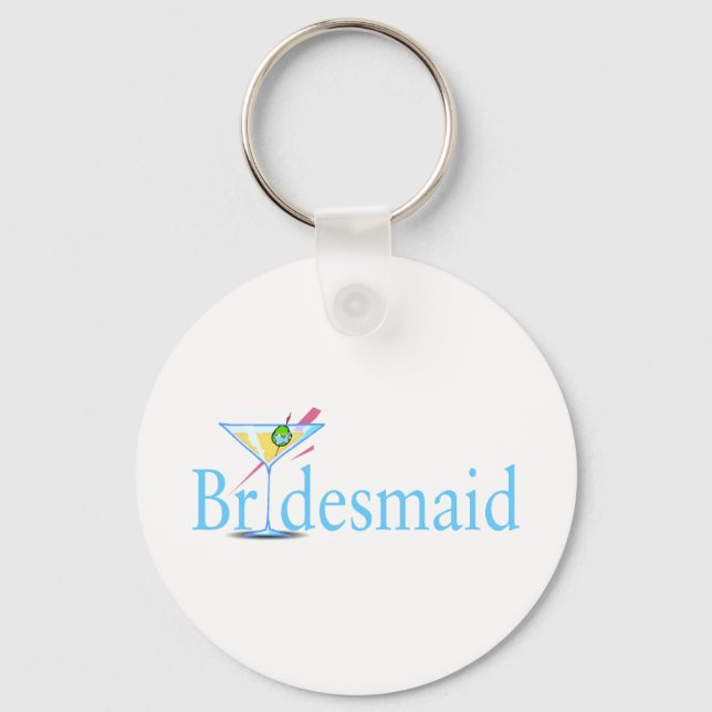 Bridesmaid Martini Blue Schlüsselanhänger (Vorderseite)