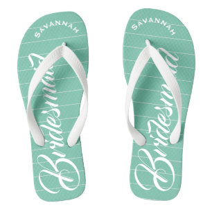 Bridesmaid-Minze oder ein Farbstreifenmuster Flip Flops