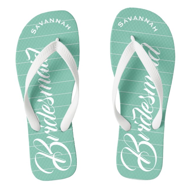 Bridesmaid-Minze oder ein Farbstreifenmuster Flip Flops (Fußbett)