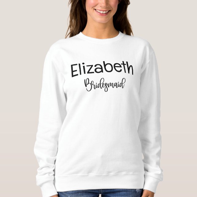 Bridesmaid-Modern Minimalistisches Drehbuch Bachel Sweatshirt (Vorderseite)
