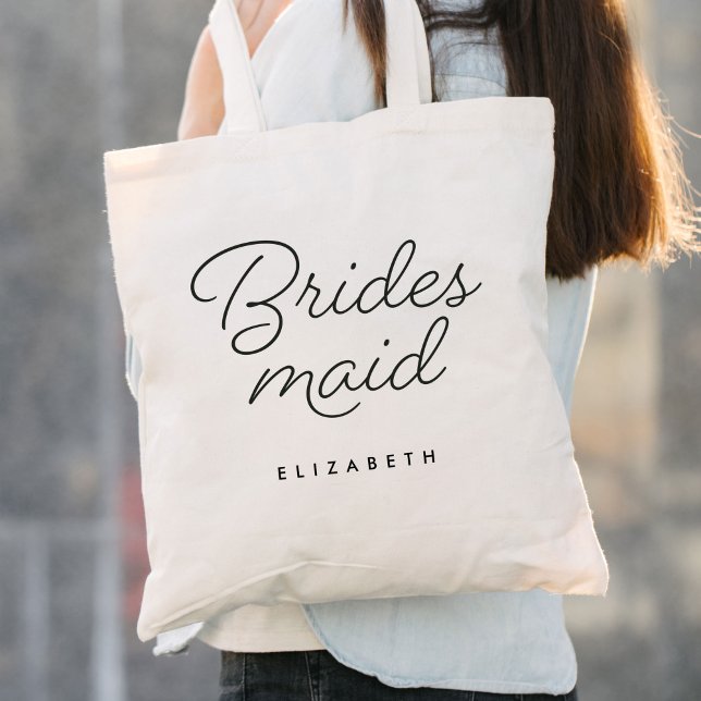 Bridesmaid Moderne Kalligrafie Hochzeit Tragetasche (Von Creator hochgeladen)