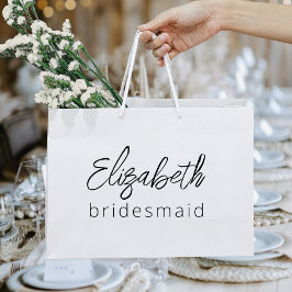 Bridesmaid Modernes Minimalistisches Drehbuch Bach Große Geschenktüte