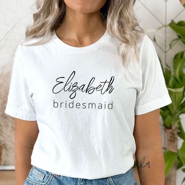 Bridesmaid Modernes Minimalistisches Drehbuch Bach T-Shirt (Von Creator hochgeladen)