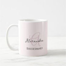 Bridesmaid Modernes Minimalistisches Monogramm Ros