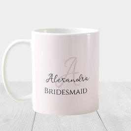 Bridesmaid Modernes Minimalistisches Monogramm Ros Kaffeetasse
