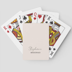 Bridesmaid   Modernes Minimalistisches Script Rosa Spielkarten