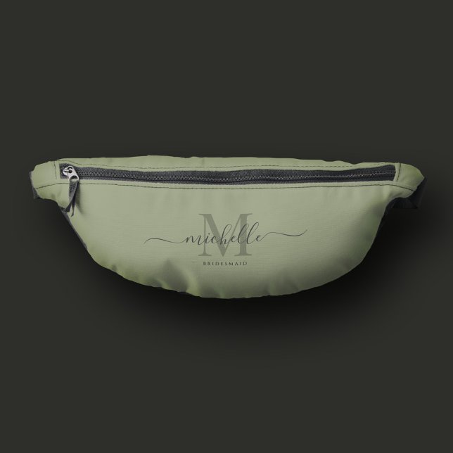 Bridesmaid Monogram Sage Green Junggeselinnen-Absc Bauchtasche (Bridesmaid Monogram Sage Green Bachelorette Party Fanny Pack
)
