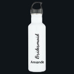 Bridesmaid Monogramme Name Wedding Gift Favor Edelstahlflasche<br><div class="desc">Perfektes Geschenk für Brautmädchen! Sie können den Text für einen anderen Empfänger für ein anderes Ereignis anpassen oder in Anzug ändern, wenn Sie es wünschen!</div>