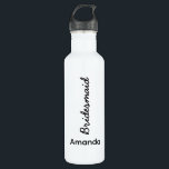 Bridesmaid Monogramme Name Wedding Gift Favor Edelstahlflasche<br><div class="desc">Perfektes Geschenk für Brautmädchen! Sie können den Text für einen anderen Empfänger für ein anderes Ereignis anpassen oder in Anzug ändern,  wenn Sie es wünschen!</div>