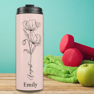 Bridesmaid Name Poppy August Birth Blume Geschenk Thermosbecher