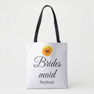 Bridesmaid Name Poppy Floral Abstrakt Hochzeit Coo Tasche