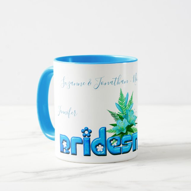 Bridesmaid Niedliche Personalisierte Hochzeit Tasse (Vorderseite Links)