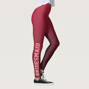 Bridesmaid Ombre Burgundy Leggings