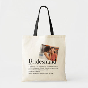 Bridesmaid Personalisiert Definition Foto Gefallen Tragetasche