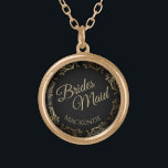 Bridesmaid Personalisiert Wedding Necklace Geschen Vergoldete Kette<br><div class="desc">Diese wunderschöne goldverputzte Halskette ist als Hochzeitsgeschenk oder als Gefallen für Brautmädchen konzipiert. Es ist für die Koordination mit unserer Gold Foil Elegant Wedding Suite konzipiert und verfügt über eine goldene Imitat-Folie, die mit dem Text "Brides Maid" geblüht ist, sowie einen Ort, um ihren Namen einzugeben. Ein schöner Weg, um...</div>