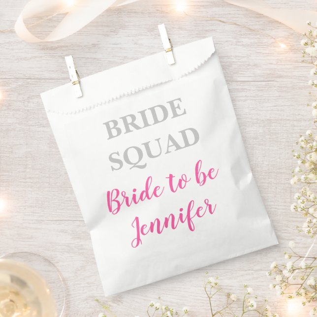 Bridesmaid Pink Individuelle Name Wedding Bachelor Geschenktütchen (Ausgeschnitten)