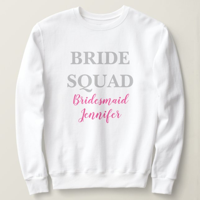 Bridesmaid Pink Individuelle Name Wedding Bachelor Sweatshirt (Design vorne)