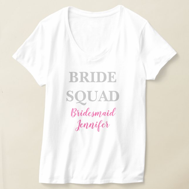 Bridesmaid Pink Individuelle Name Wedding Bachelor T-Shirt (Ablage )