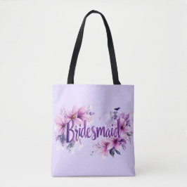 Bridesmaid Pink Lavender Floral Tasche