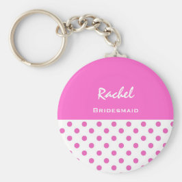 Bridesmaid Pink Polka Dots KC03 Schlüsselanhänger
