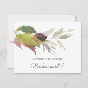 BRIDESMAID PROPOSAL card, Autumn Greenery Einladung