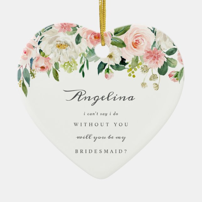 Bridesmaid Proposal Ceramic Keepsake Ornament (Vorne)