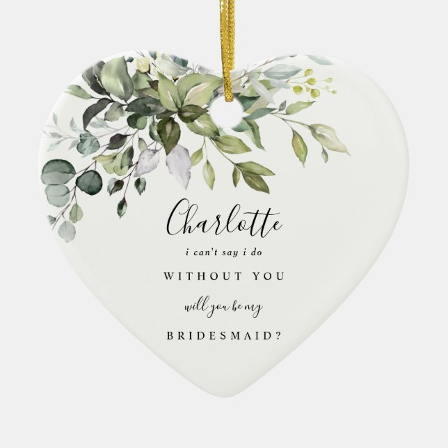 Bridesmaid Proposal Ceramic Keepsake Ornament (Vorne)